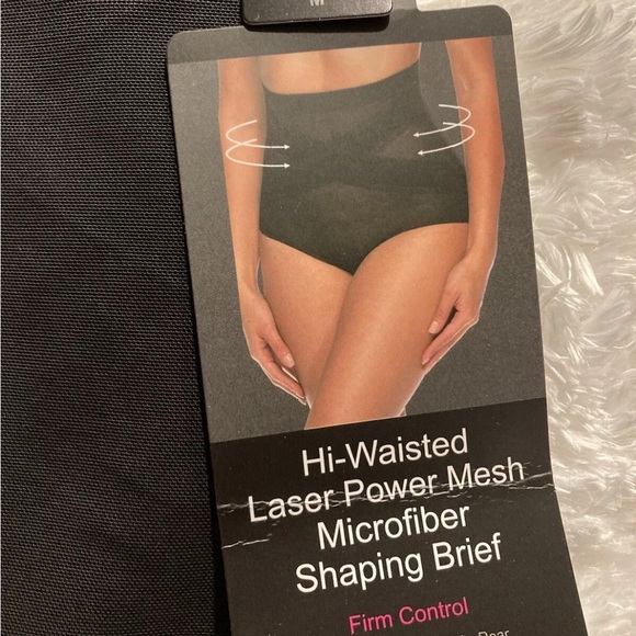 NWT BEBE BRIEF Black High Waisted Laser Power Microfiber Sexy - Picture 2 of 4